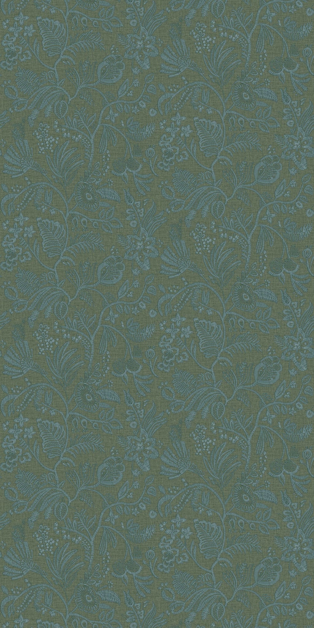 Casamance behang Broderies Pastel 76961018 emeraude
