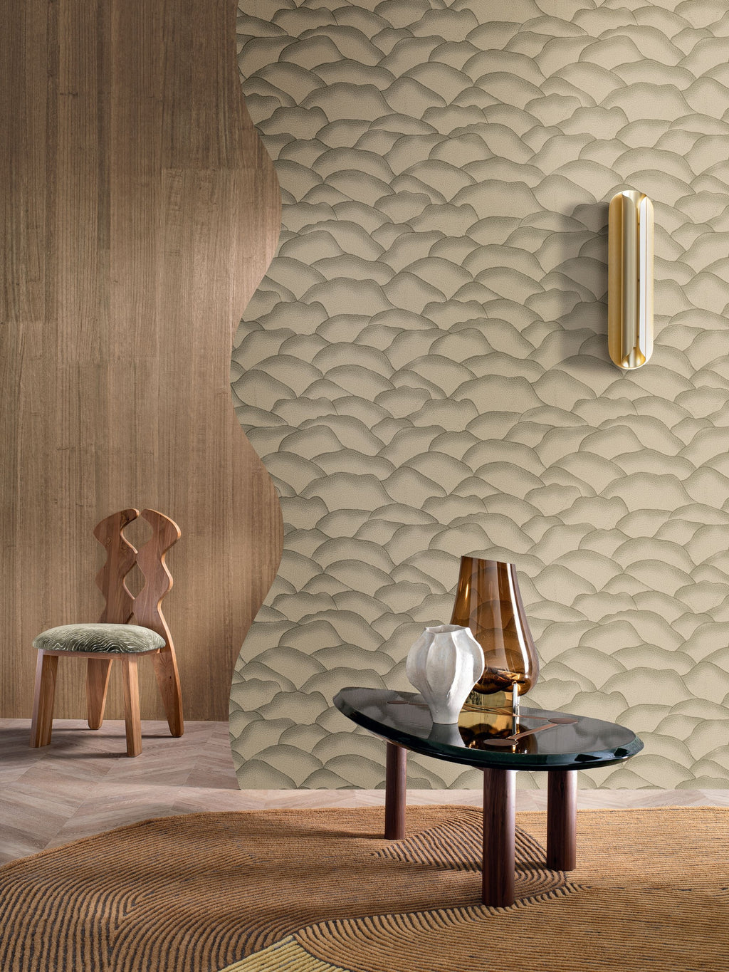Casamance behang Broderies Ondula 76971630 in interieur