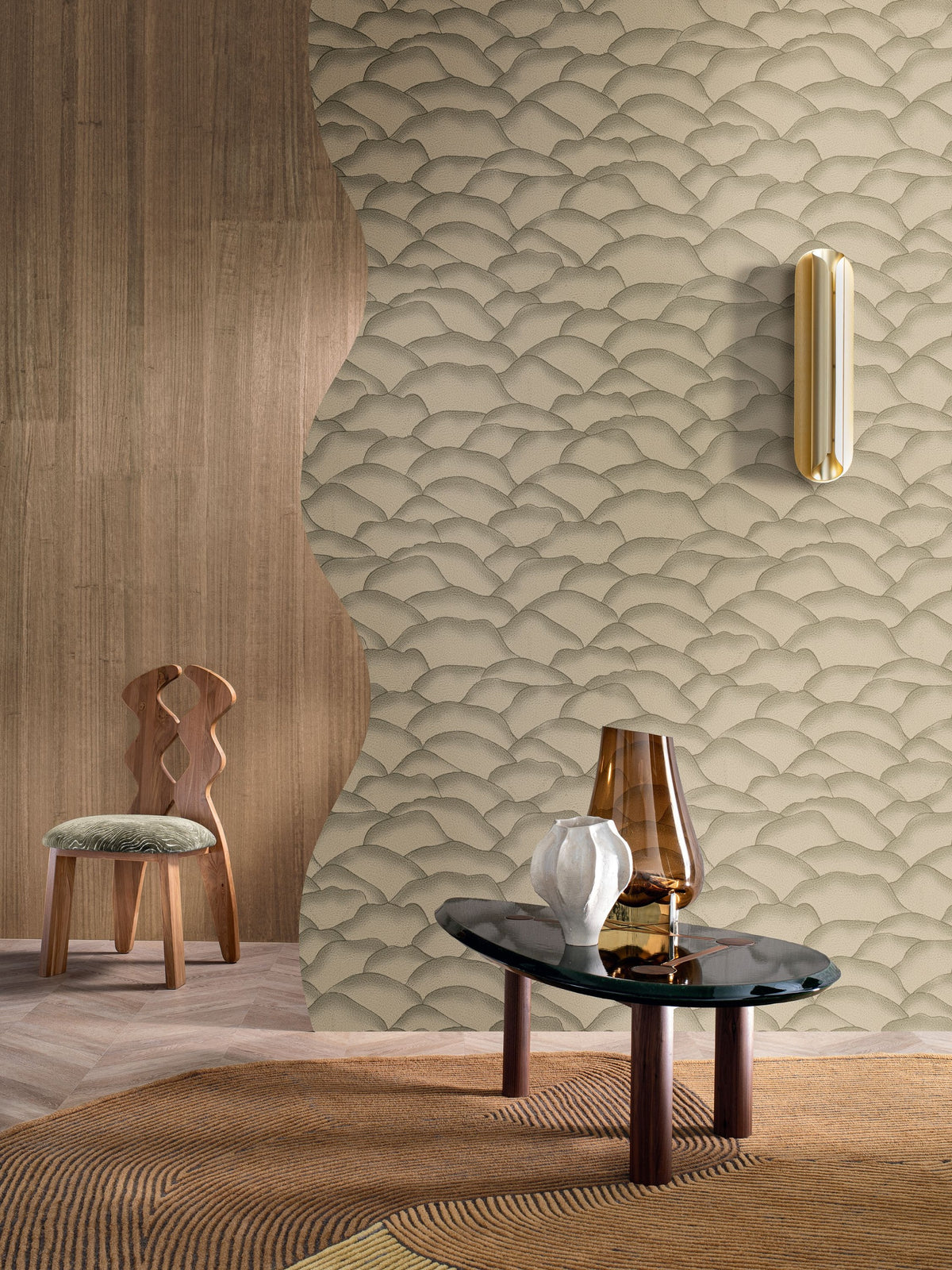 Casamance behang Broderies Ondula 76971630 in interieur