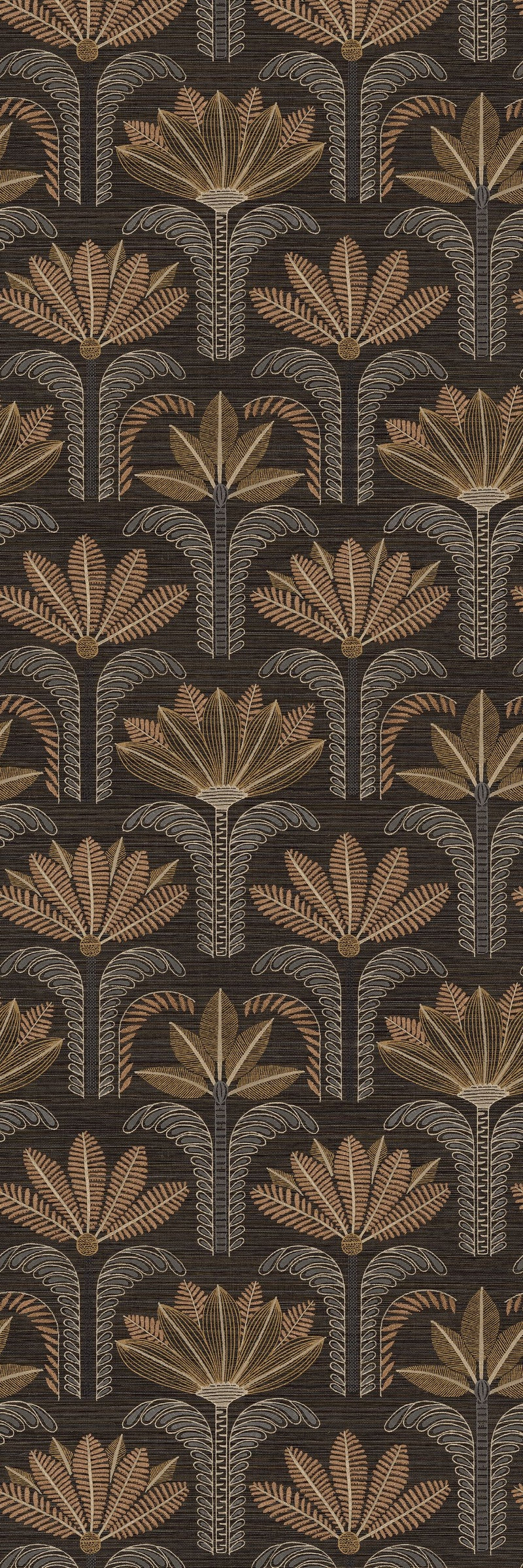 Casamance behang Racines Dattara 78180406 ébène mordoré