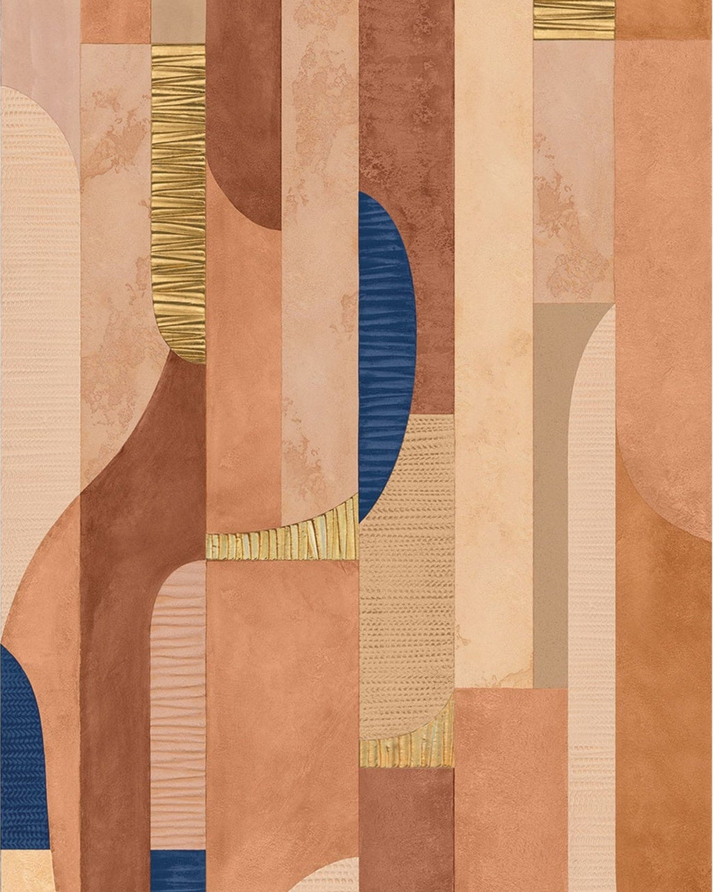 Casamance fotobehang Exploration Murmures du Mistral 78230285 terracotta bleu roi, uitsnede