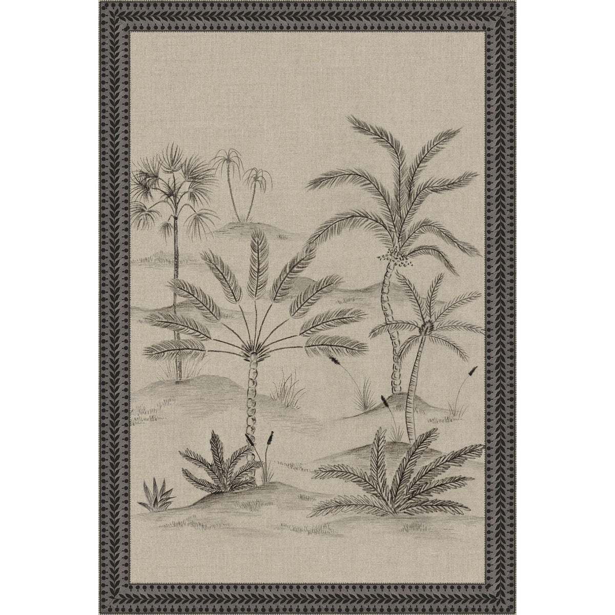 Casamance fotobehang Racines Skoura Encadré 78244078 lin noir