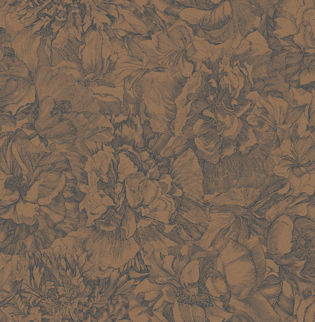 Eijffinger behang Museum 307344 cinnamon indigo