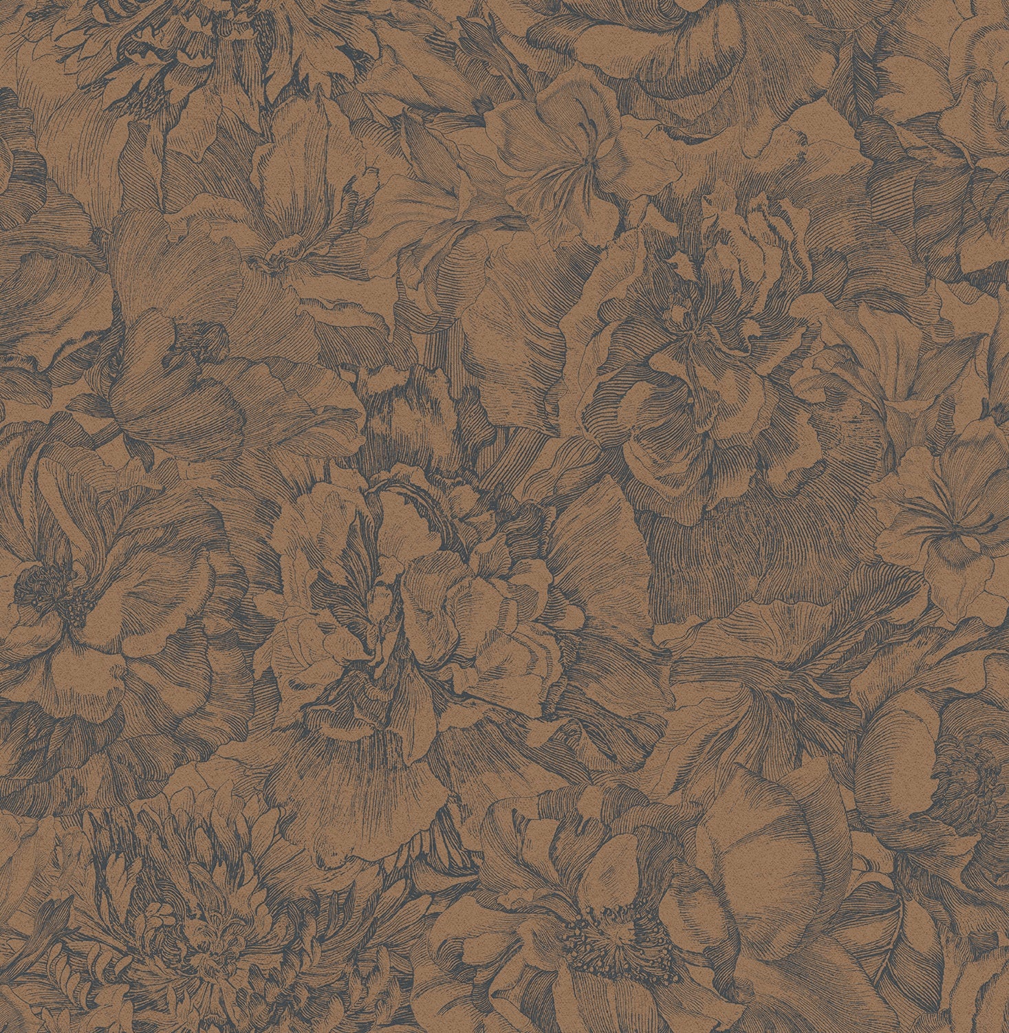 Eijffinger behang Museum 307344 cinnamon indigo