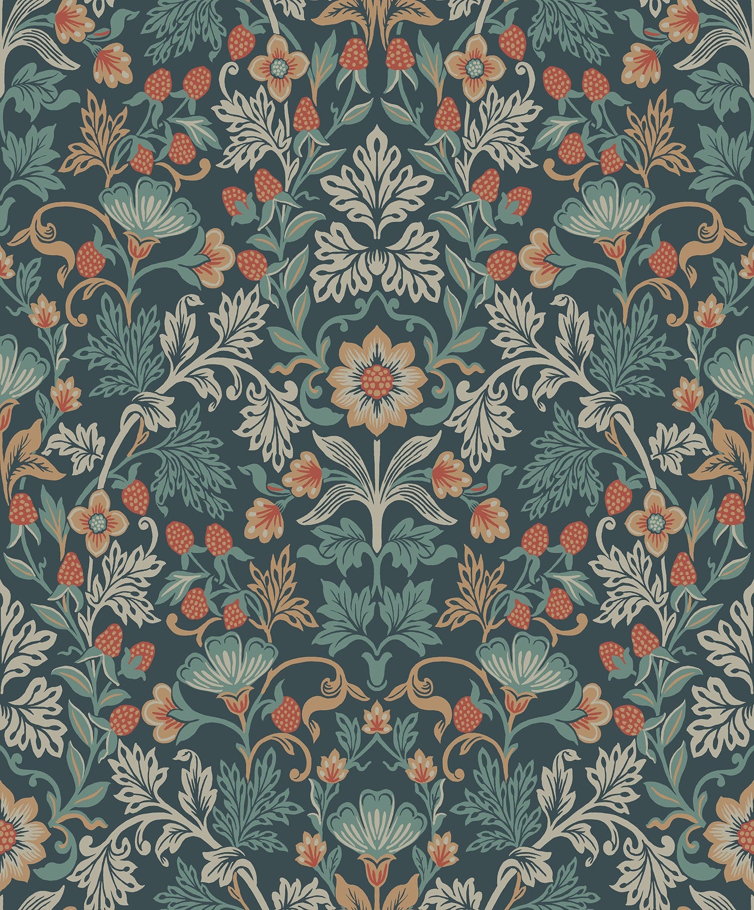 Eijffinger behang Posy 316001 strawberry fields teal