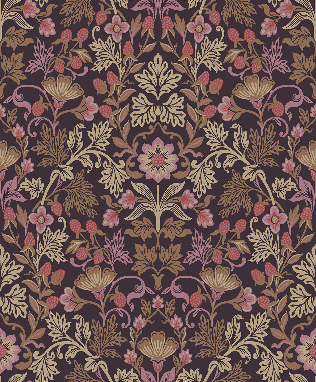 Eijffinger behang Posy 316003 strawberry fields burgundy