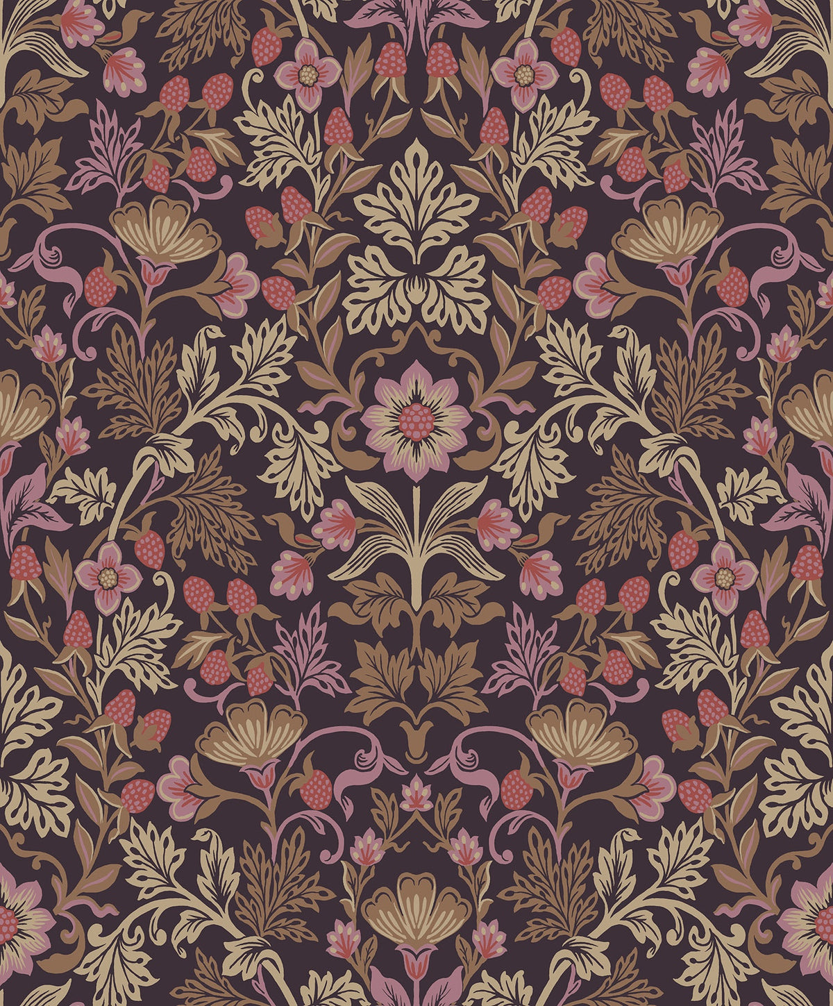Eijffinger behang Posy 316003 strawberry fields burgundy