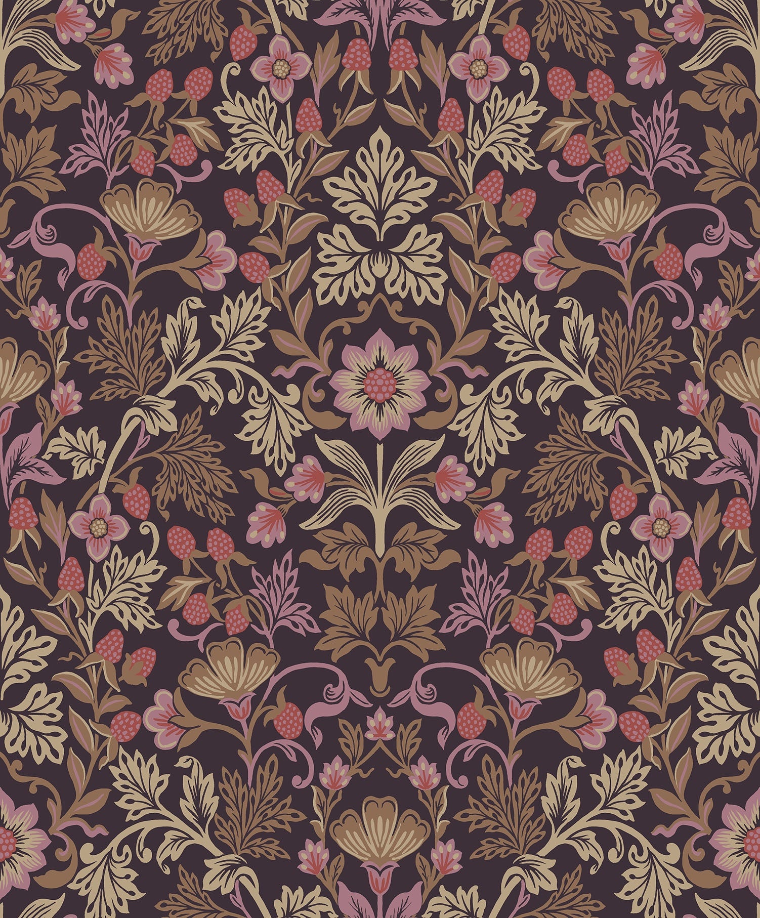 Eijffinger behang Posy 316003 strawberry fields burgundy