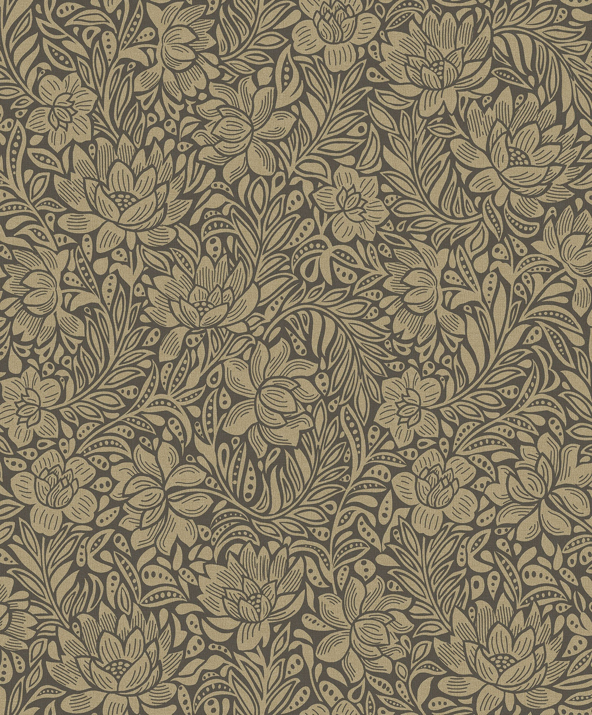 Eijffinger behang Posy 316022 chesnut rose charcoal