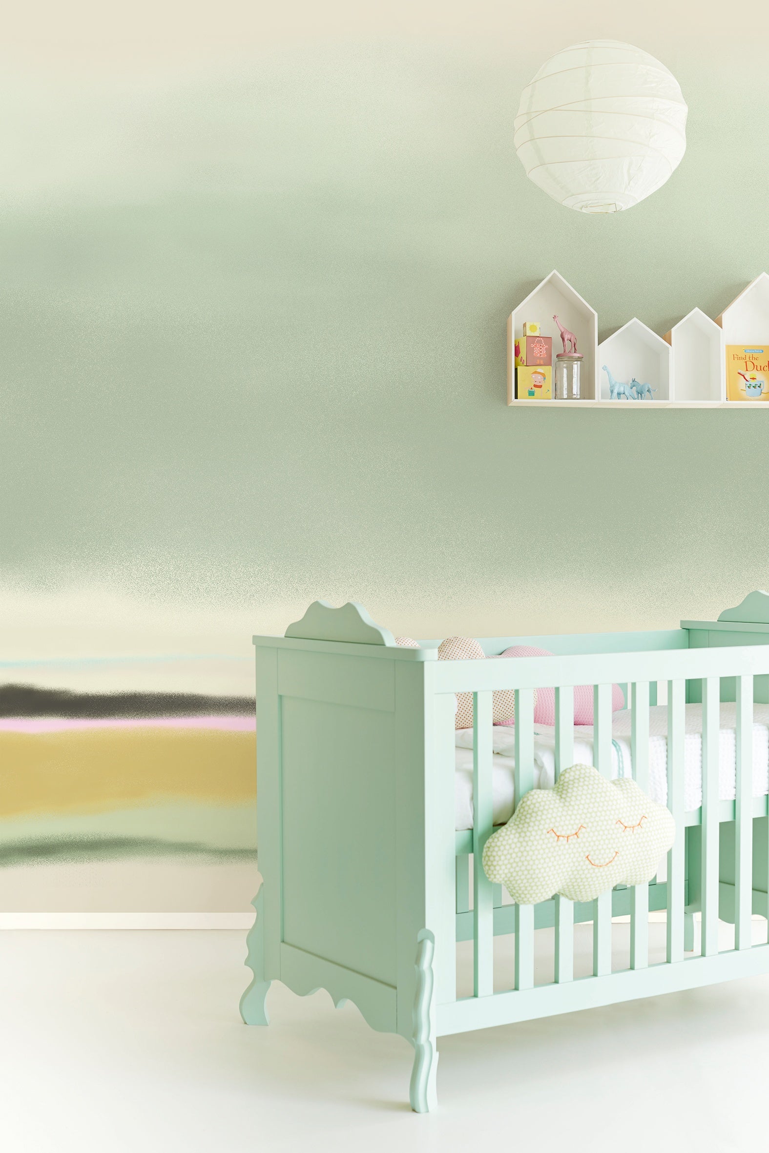 Eijffinger behang Twist 318071 mint babykamer in interieur