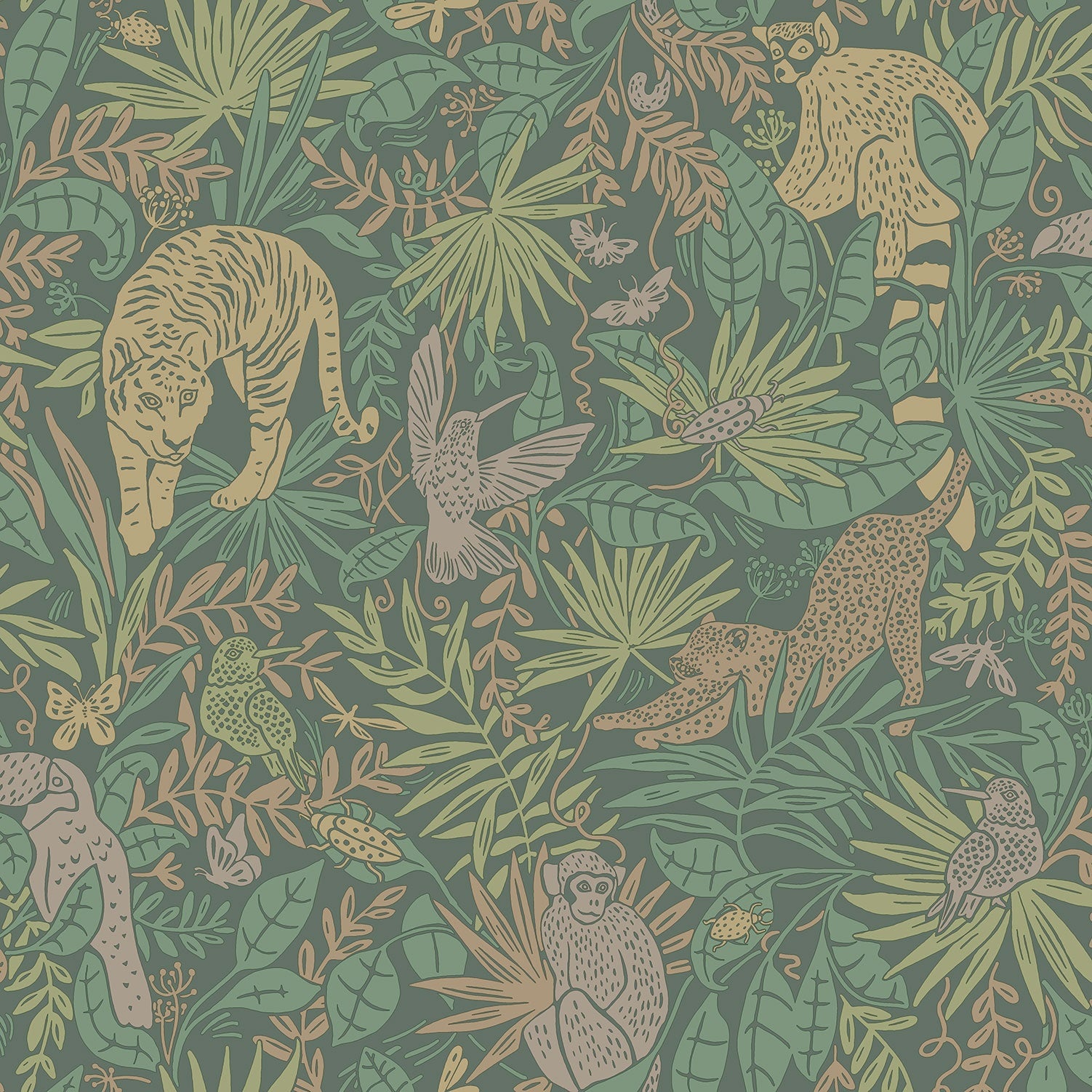 Eijffinger behang Explore 323024 jungle dark green