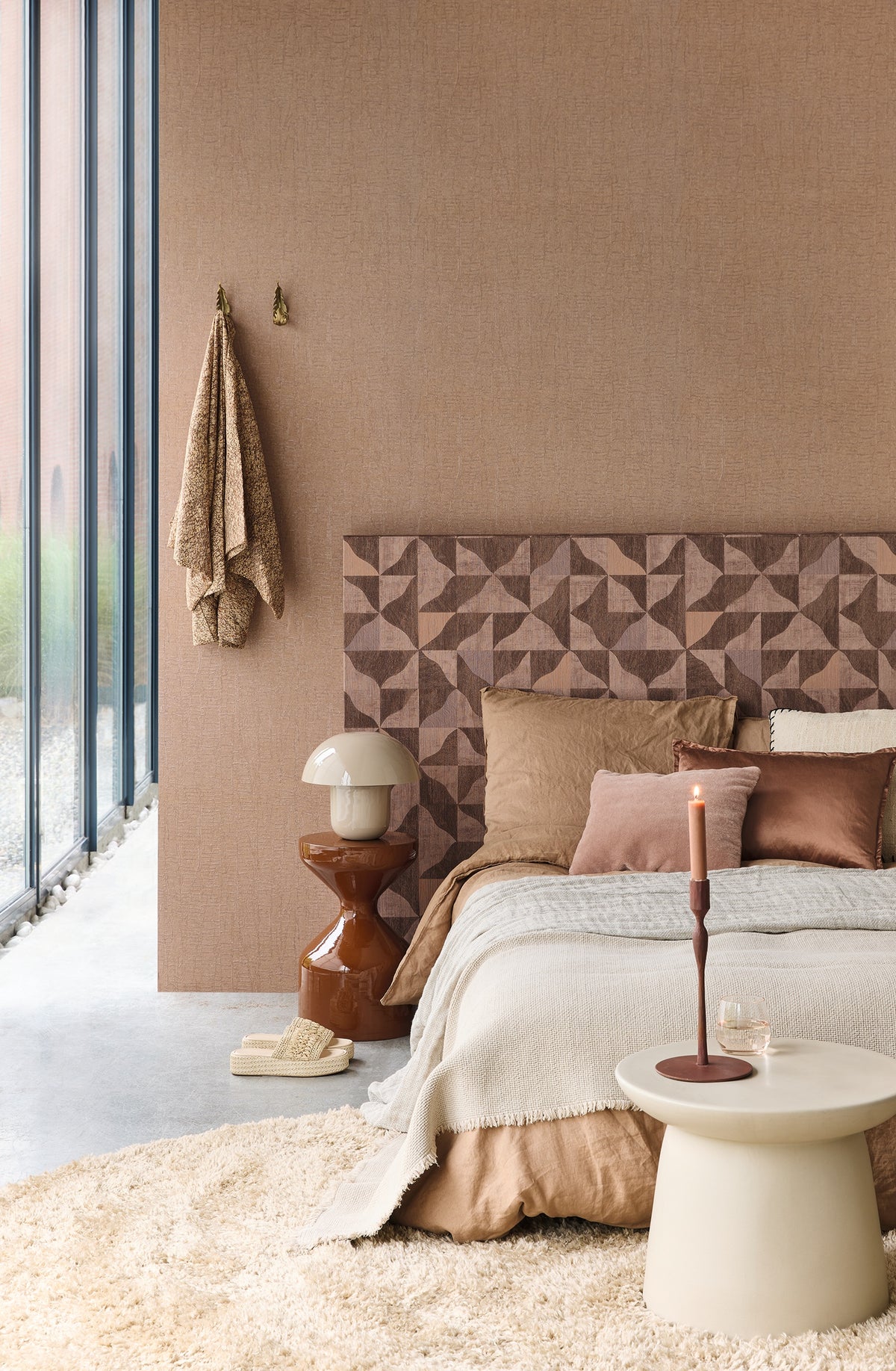 Eijffinger behang Sensory 340337 headboard in interieur