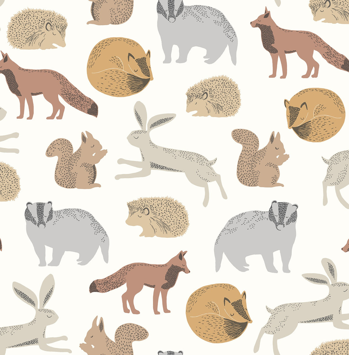 Eijffinger behang Mini Me 399050 forest animals zand bruin