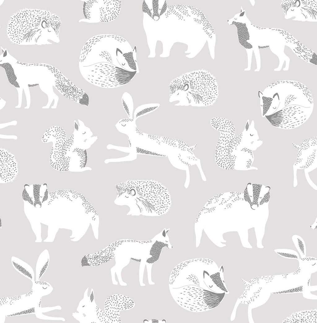 Eijffinger behang Mini Me 399060 forest animals blotch grijs