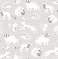 Eijffinger behang Mini Me 399060 forest animals blotch grijs