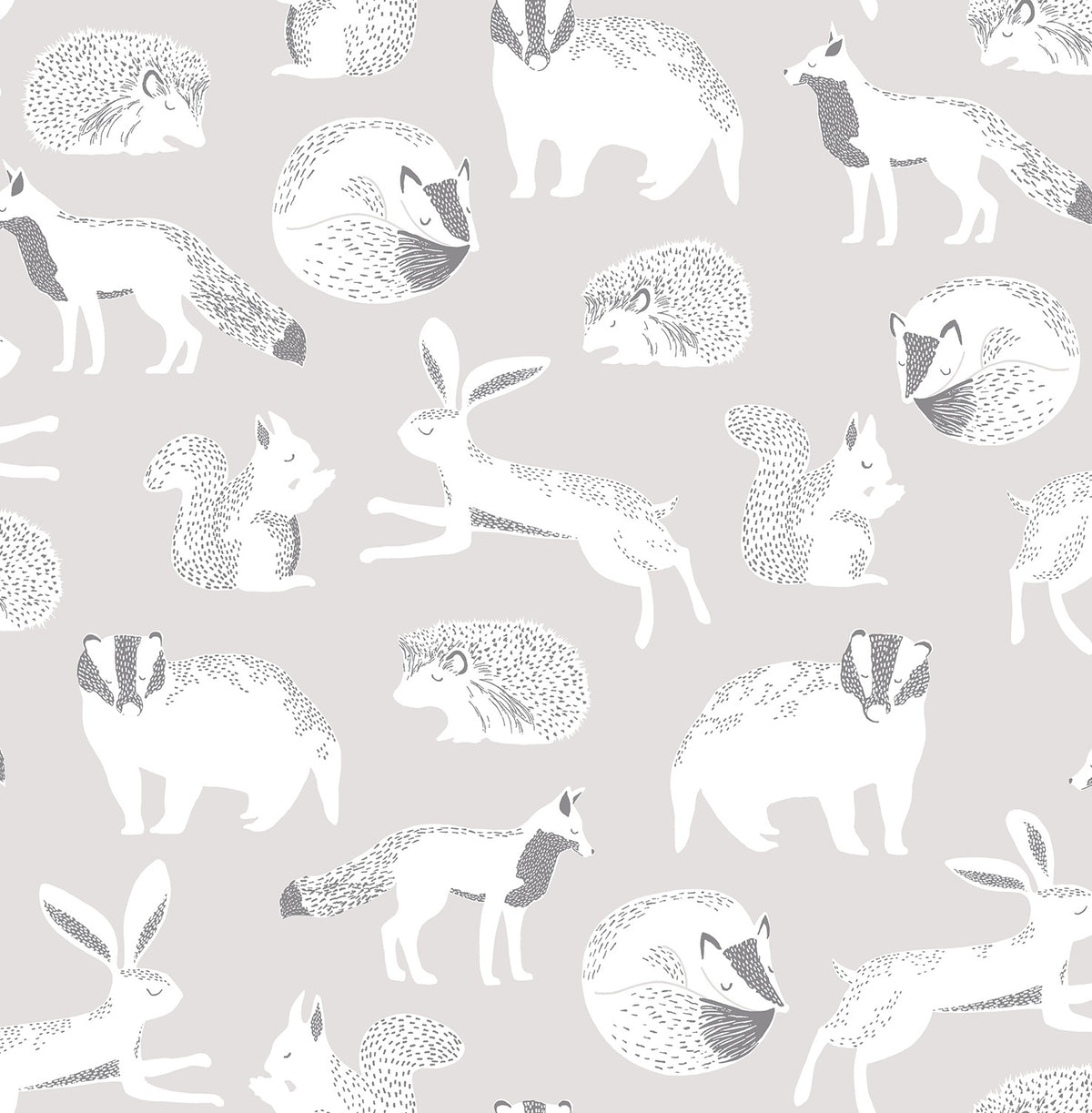 Eijffinger behang Mini Me 399060 forest animals blotch grijs
