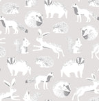 Eijffinger behang Mini Me 399060 forest animals blotch grijs