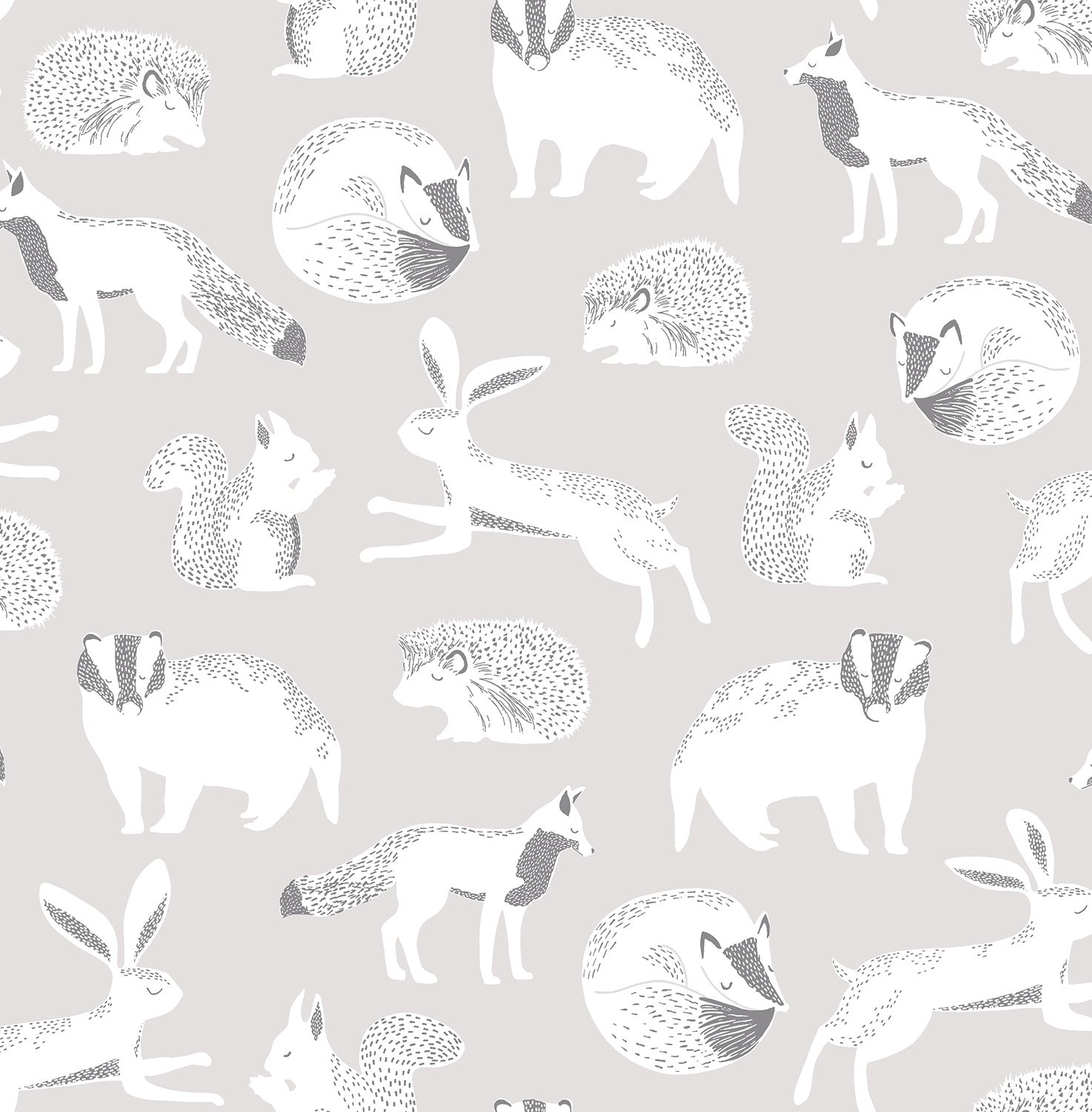 Eijffinger behang Mini Me 399060 forest animals blotch grijs