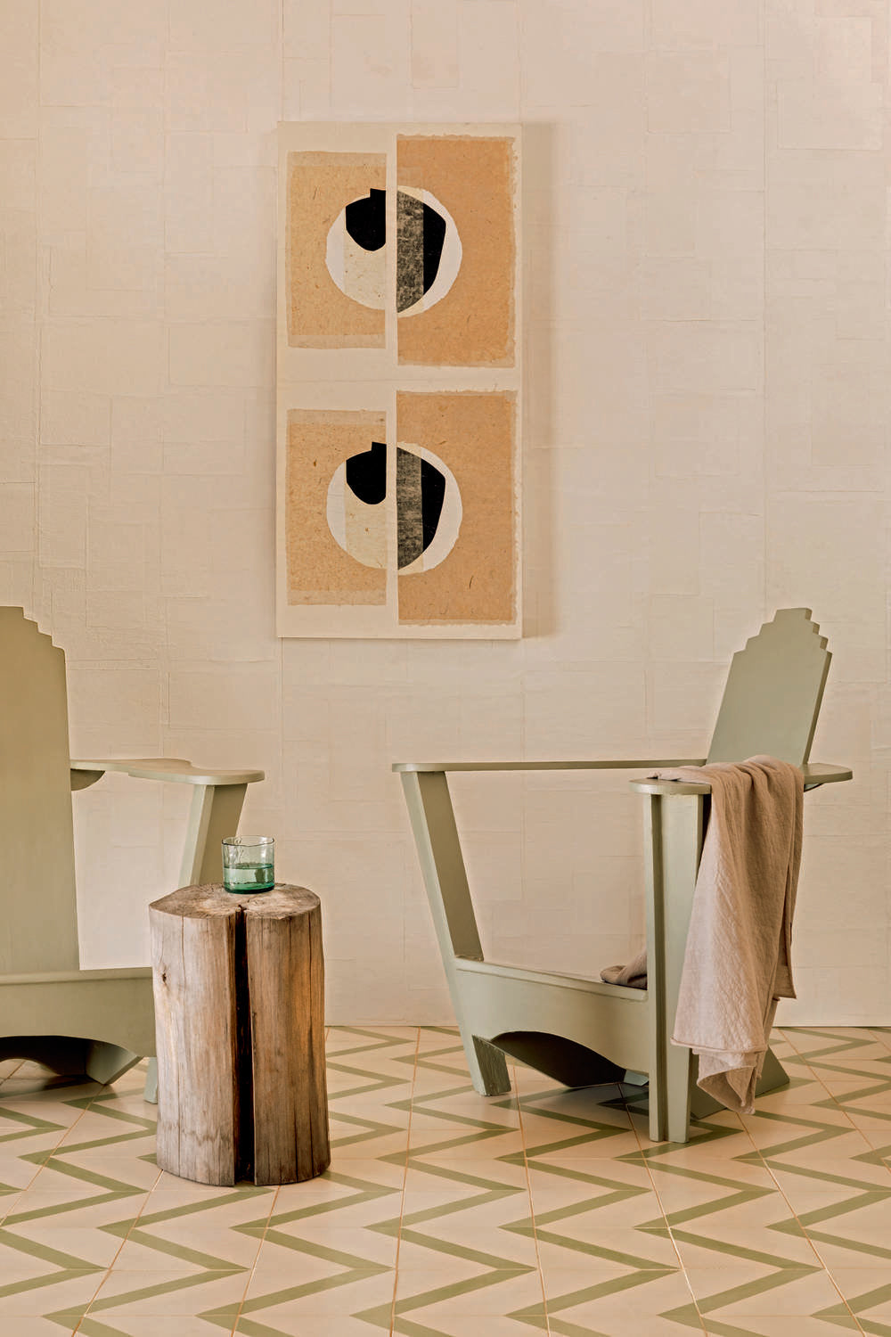 Élitis Art Paper Amami RM 1035 01 in een sfeervol interieur