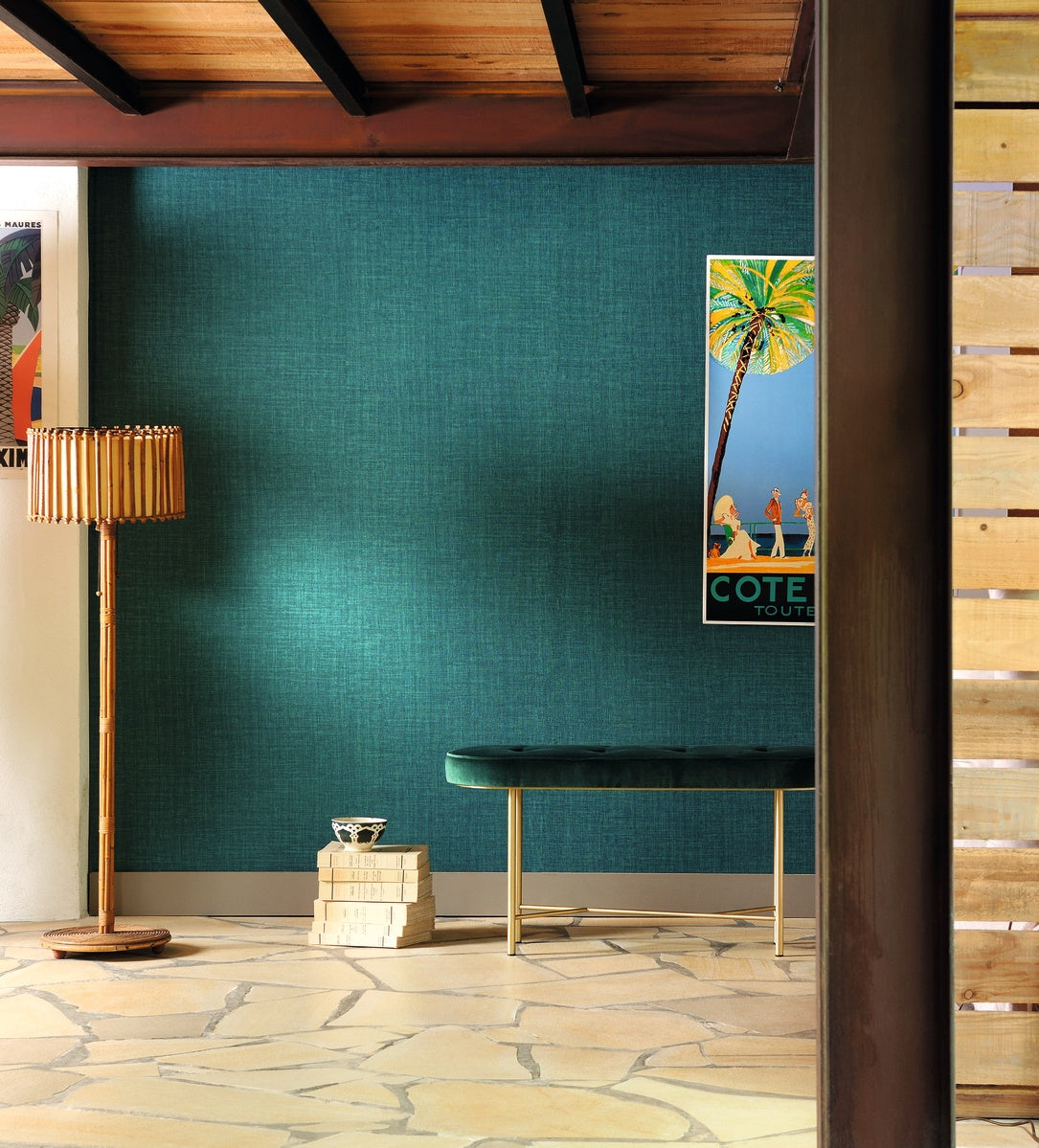 Élitis Raffia & Madagascar Madagascar VP 631 44 in een sfeervol interieur