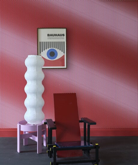 Farrow & Ball Carte Blanche Dot 59-02 behang in een woonkamer