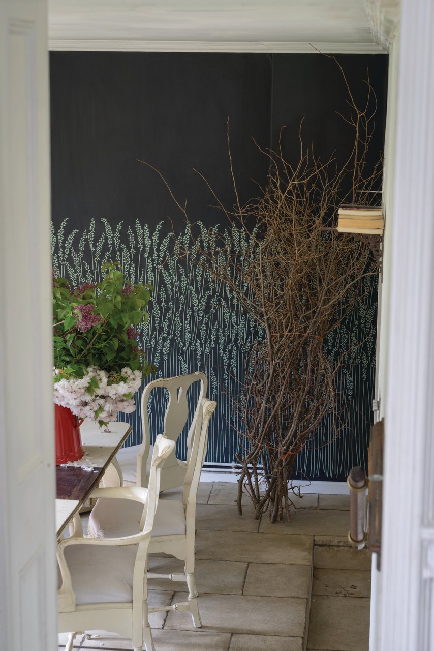 Farrow & Ball Feather Grass 5106 behang sfeerbeeld