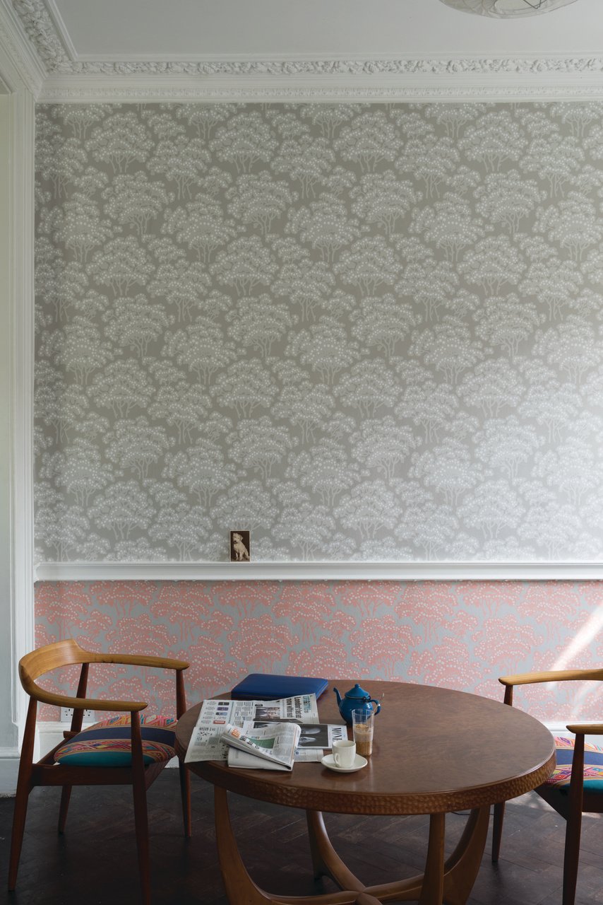 Farrow & Ball Hornbeam 5002 behang sfeerbeeld