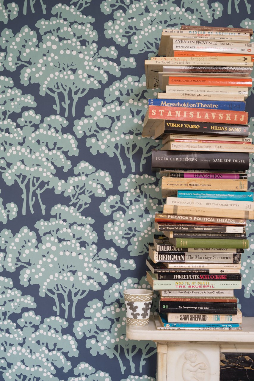 Farrow & Ball Hornbeam 5007 behang sfeerbeeld