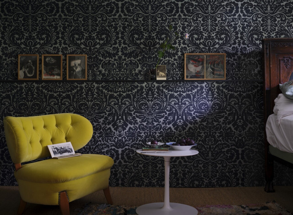 Farrow & Ball Silvergate BP 878 behang in een interieur, sfeerbeeld 2