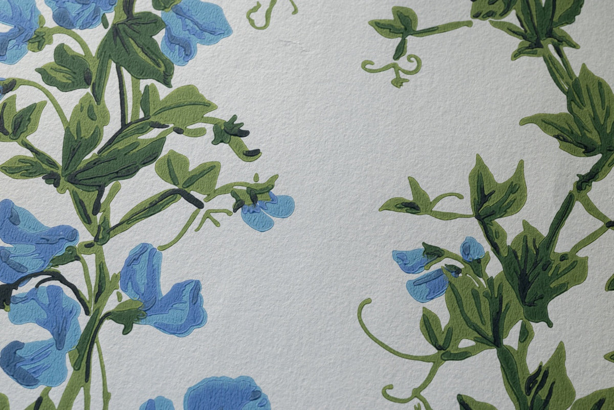 Farrow & Ball The Heritage Papers 6704 Sweet Pea behang, close-up van de print