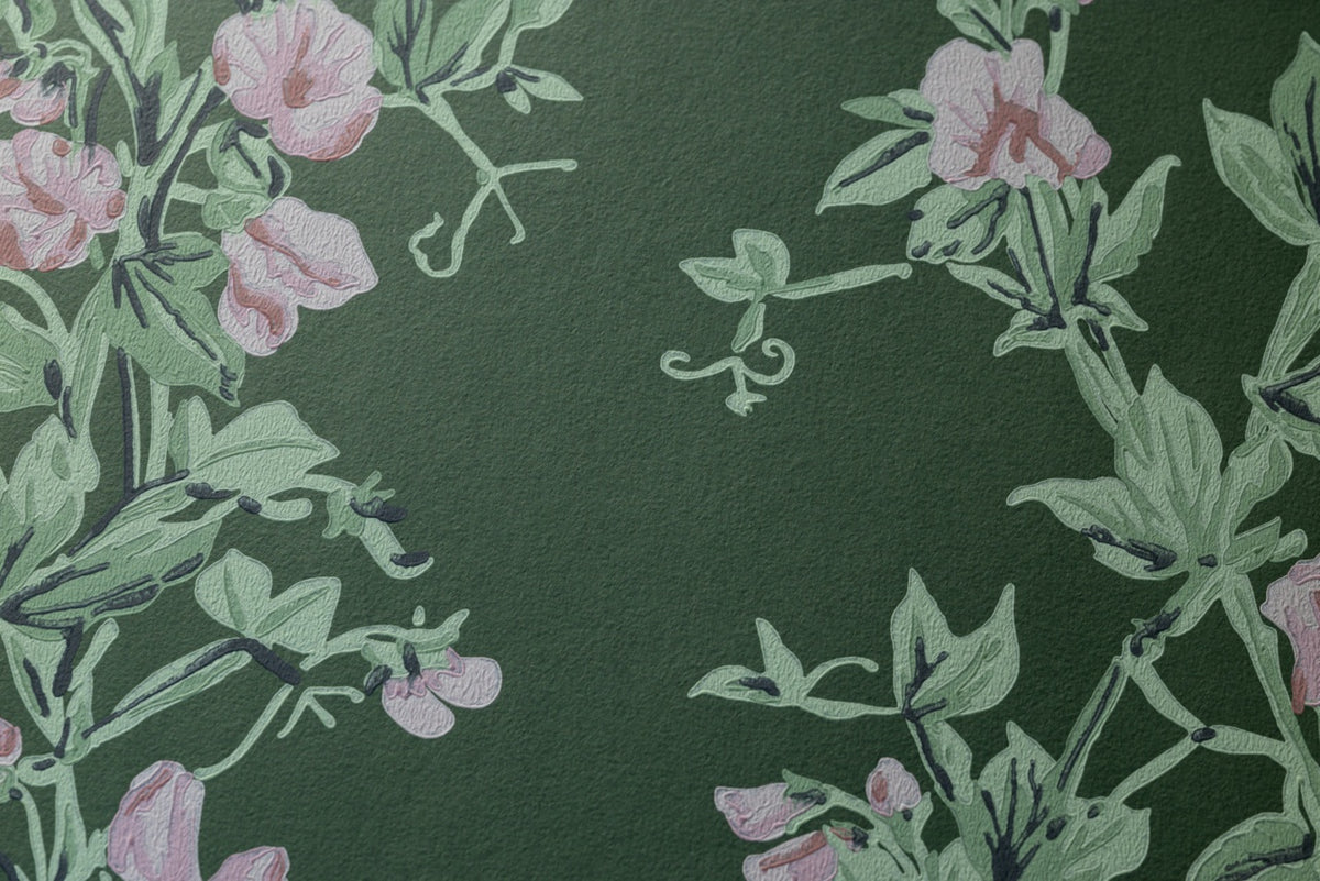Farrow & Ball The Heritage Papers 6705 Sweet Pea behang, close-up van de print