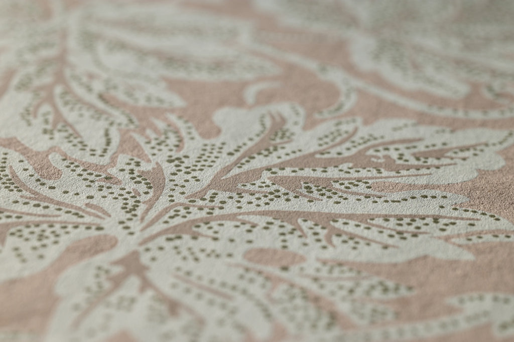 Farrow & Ball The Heritage Papers 6801 Vine Leaf behang, close-up van de print 2