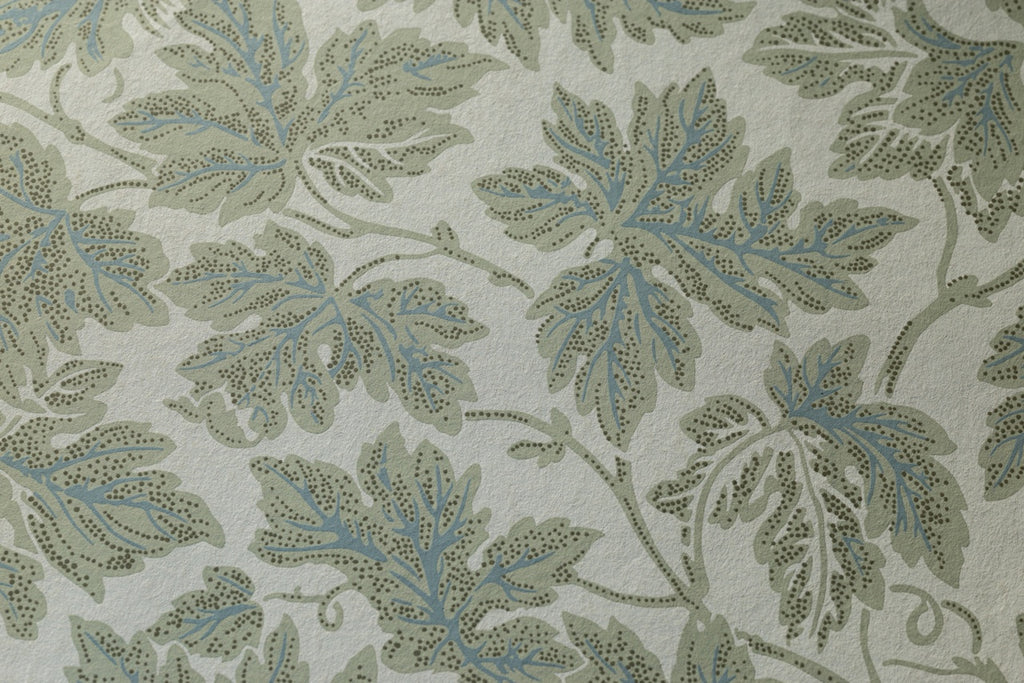 Farrow & Ball The Heritage Papers 6802 Vine Leaf behang, close-up van de print