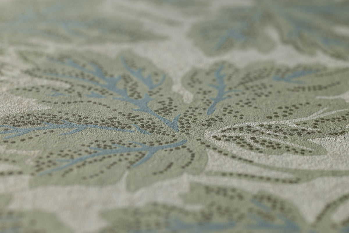Farrow & Ball The Heritage Papers 6802 Vine Leaf behang, close-up van de print 2