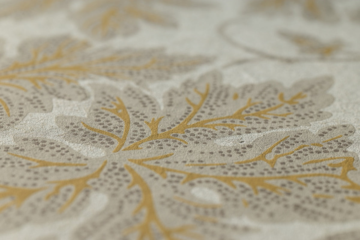 Farrow & Ball The Heritage Papers 6804 Vine Leaf behang, close-up van de print 2