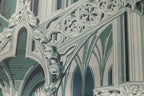Farrow & Ball The Heritage Papers 6903 Gothic behang, close-up van de print