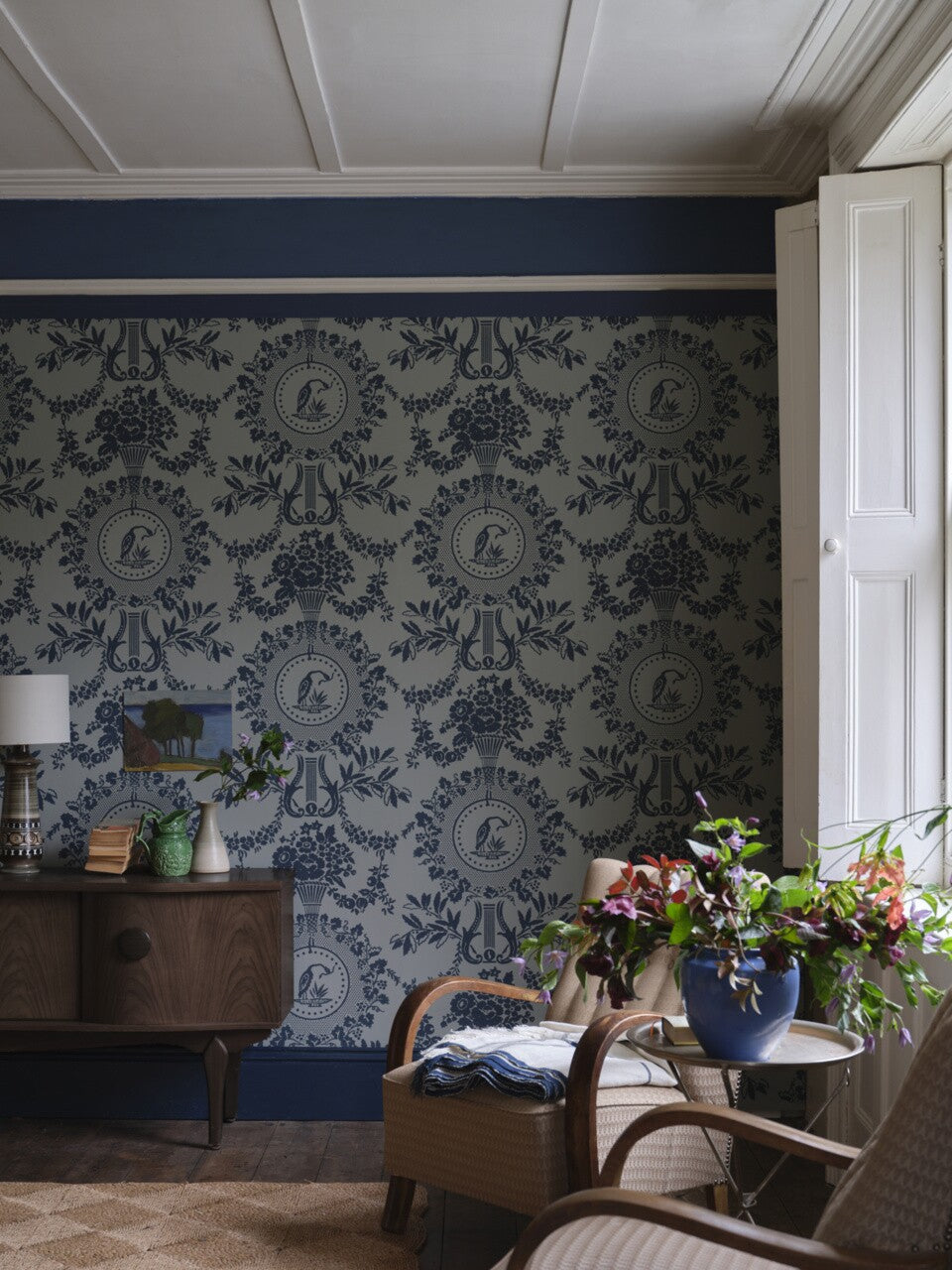 Farrow & Ball The Purnon Papers BP 6204 Purnon behang in een interieur