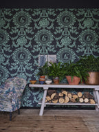 Farrow & Ball The Purnon Papers BP 6205 Purnon behang in een interieur