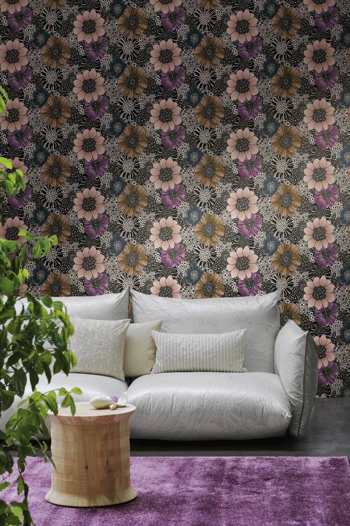 Hookedonwalls Missoni Home 10001 behang sfeerbeeld