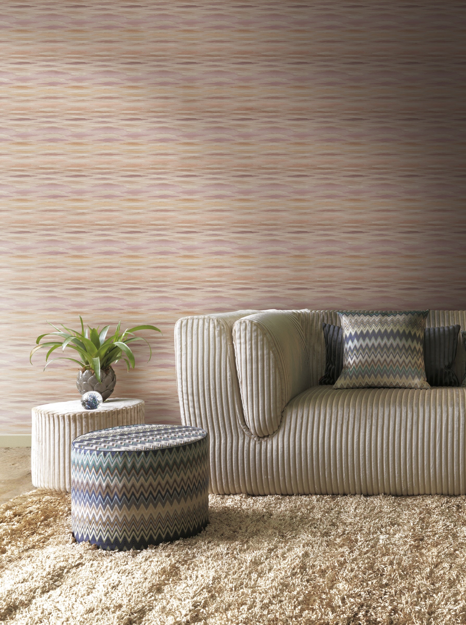 Hookedonwalls Missoni Home 10055 behang sfeerbeeld