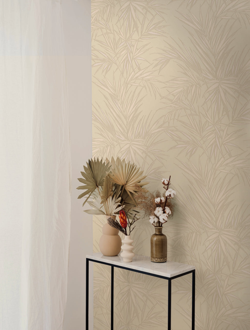 Hookedonwalls Tropical Weave Kenzia 18818 behang sfeerbeeld