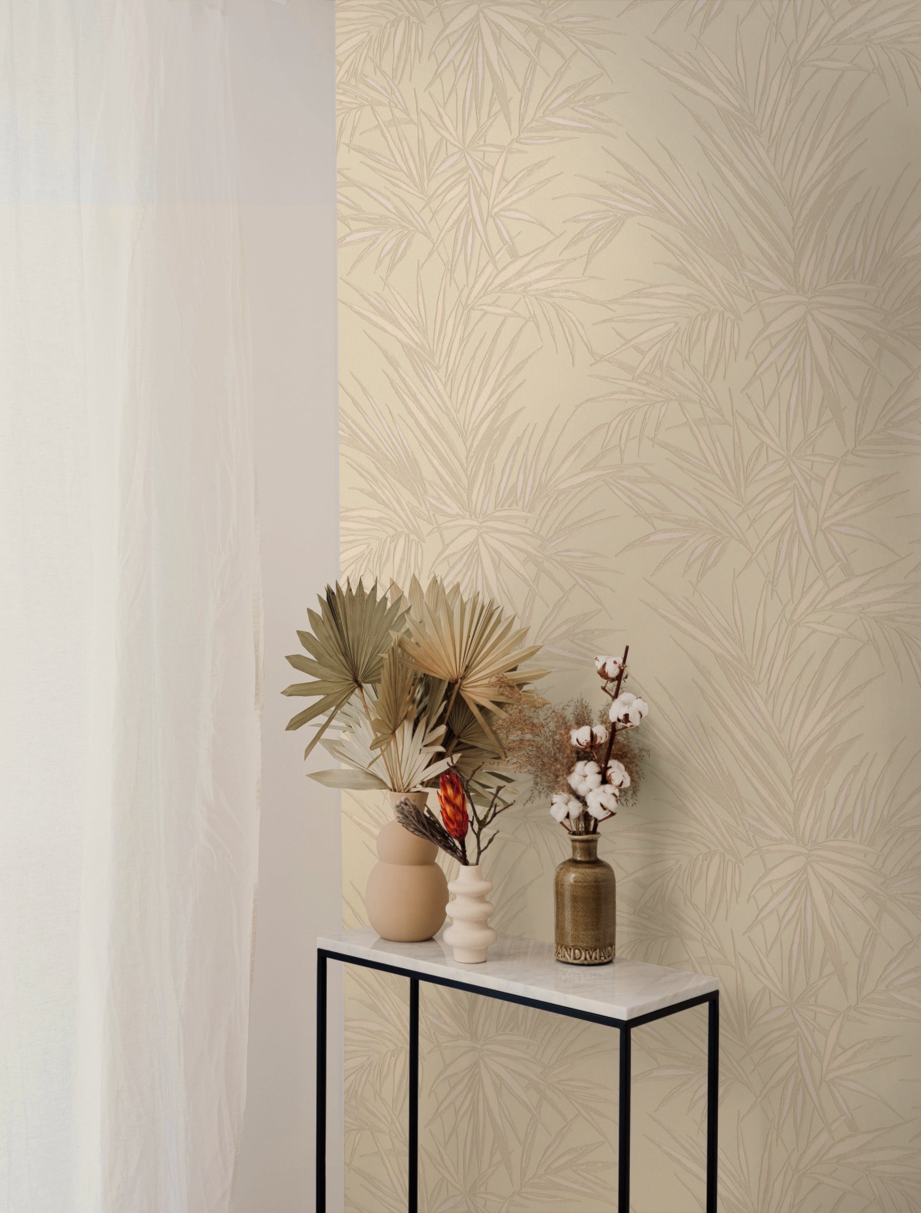 Hookedonwalls Tropical Weave Kenzia 18818 behang sfeerbeeld