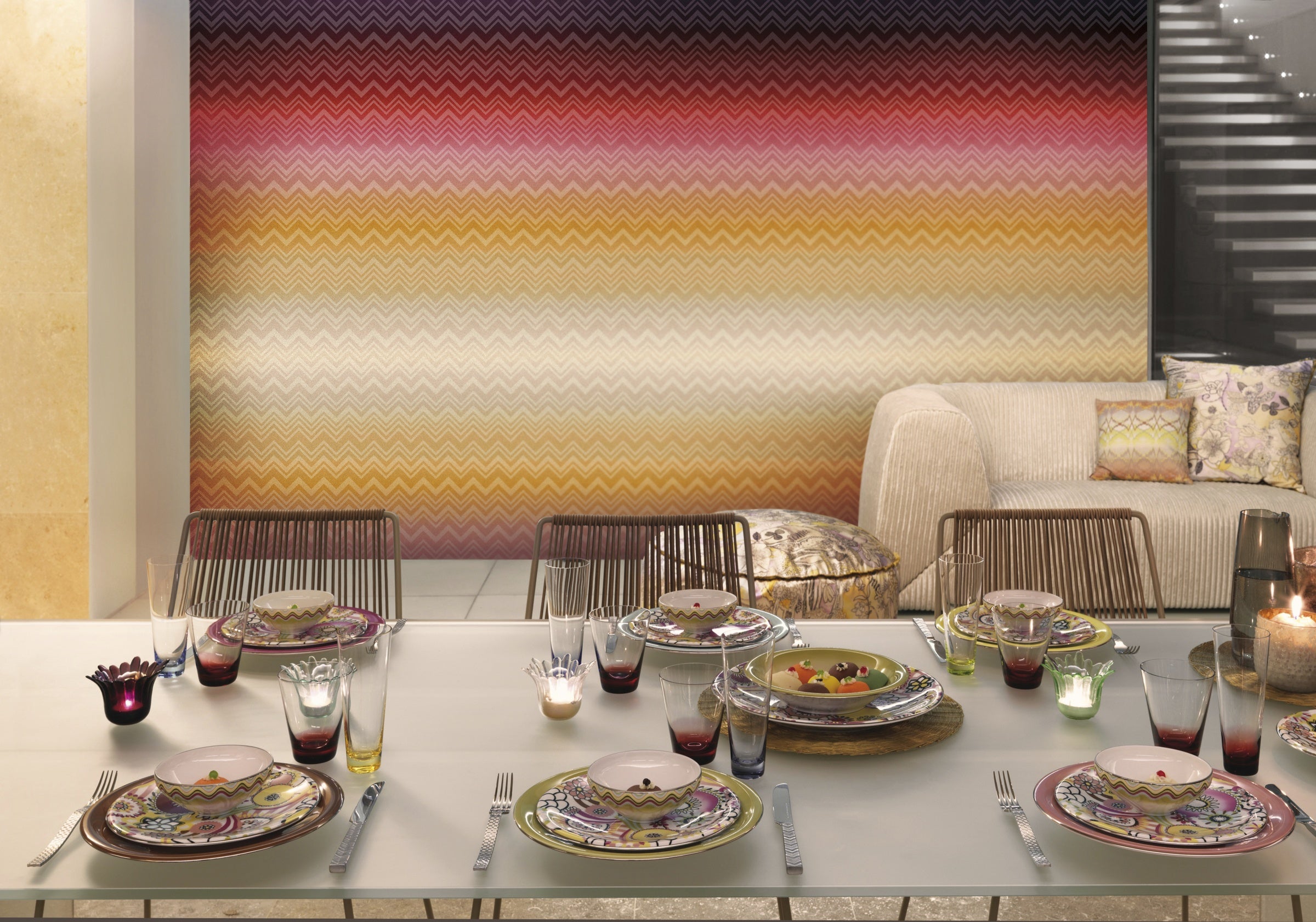 Hookedonwalls Missoni Home 20091 behang sfeerbeeld