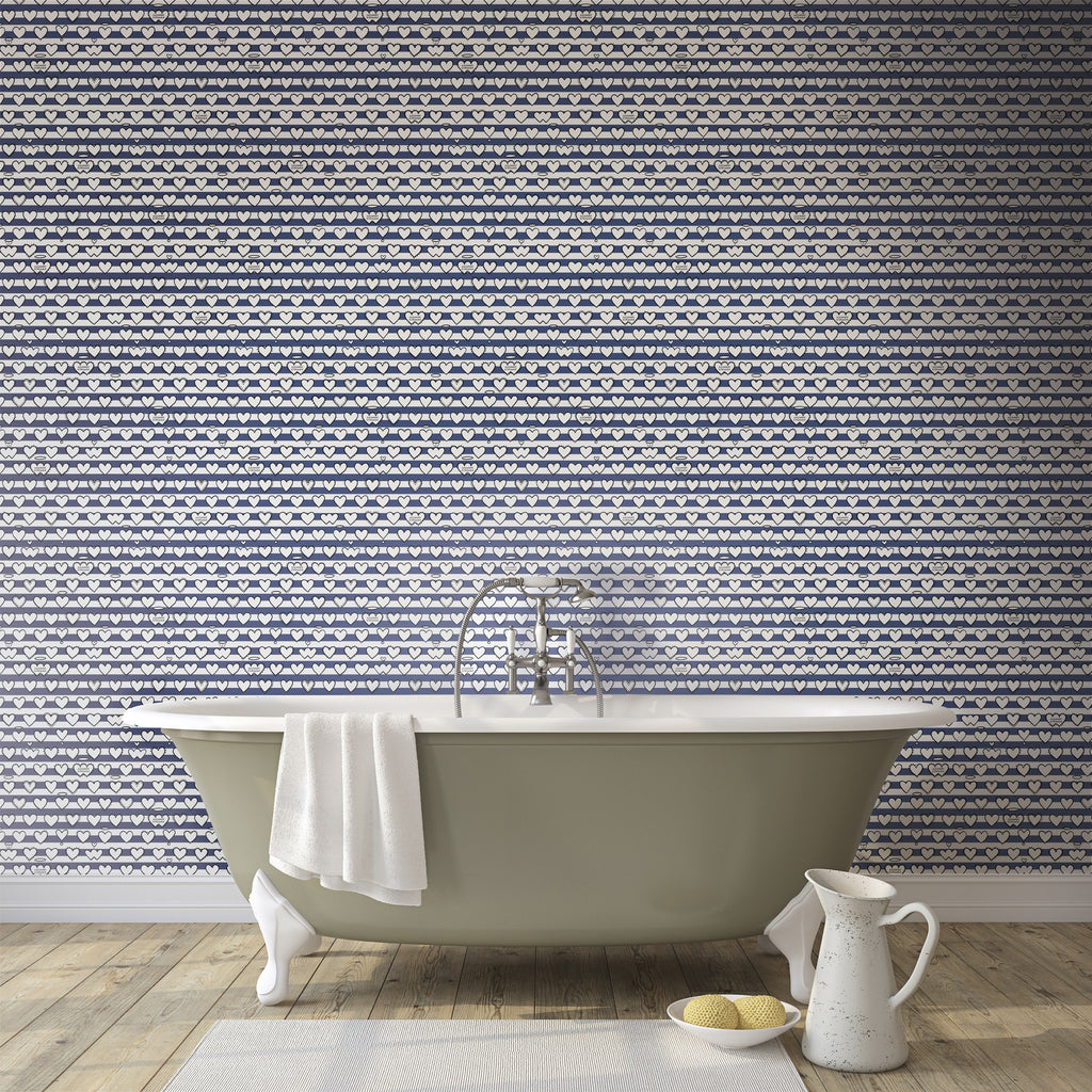 Hookedonwalls Enriquezland Righe Cuori 25504 behang sfeerbeeld