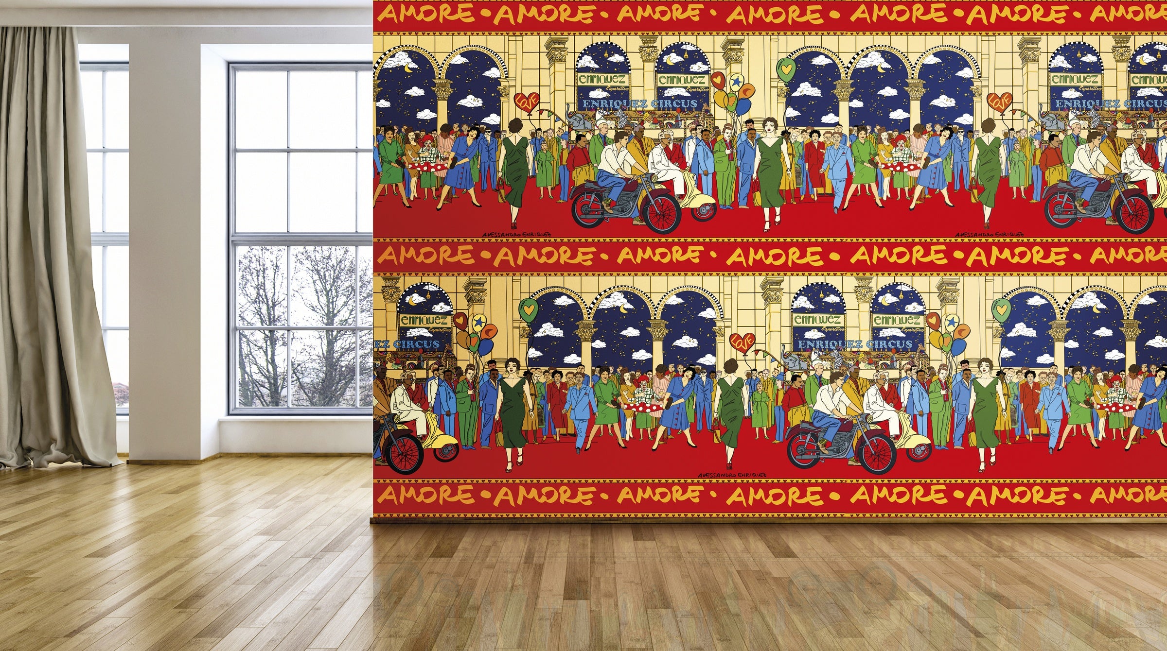 Hookedonwalls Enriquezland Milano 25520 behang sfeerbeeld
