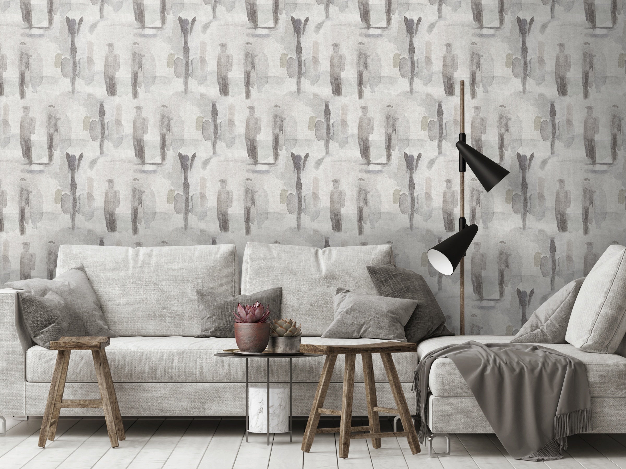Hookedonwalls Aquarel Passant 27711 behang sfeerbeeld