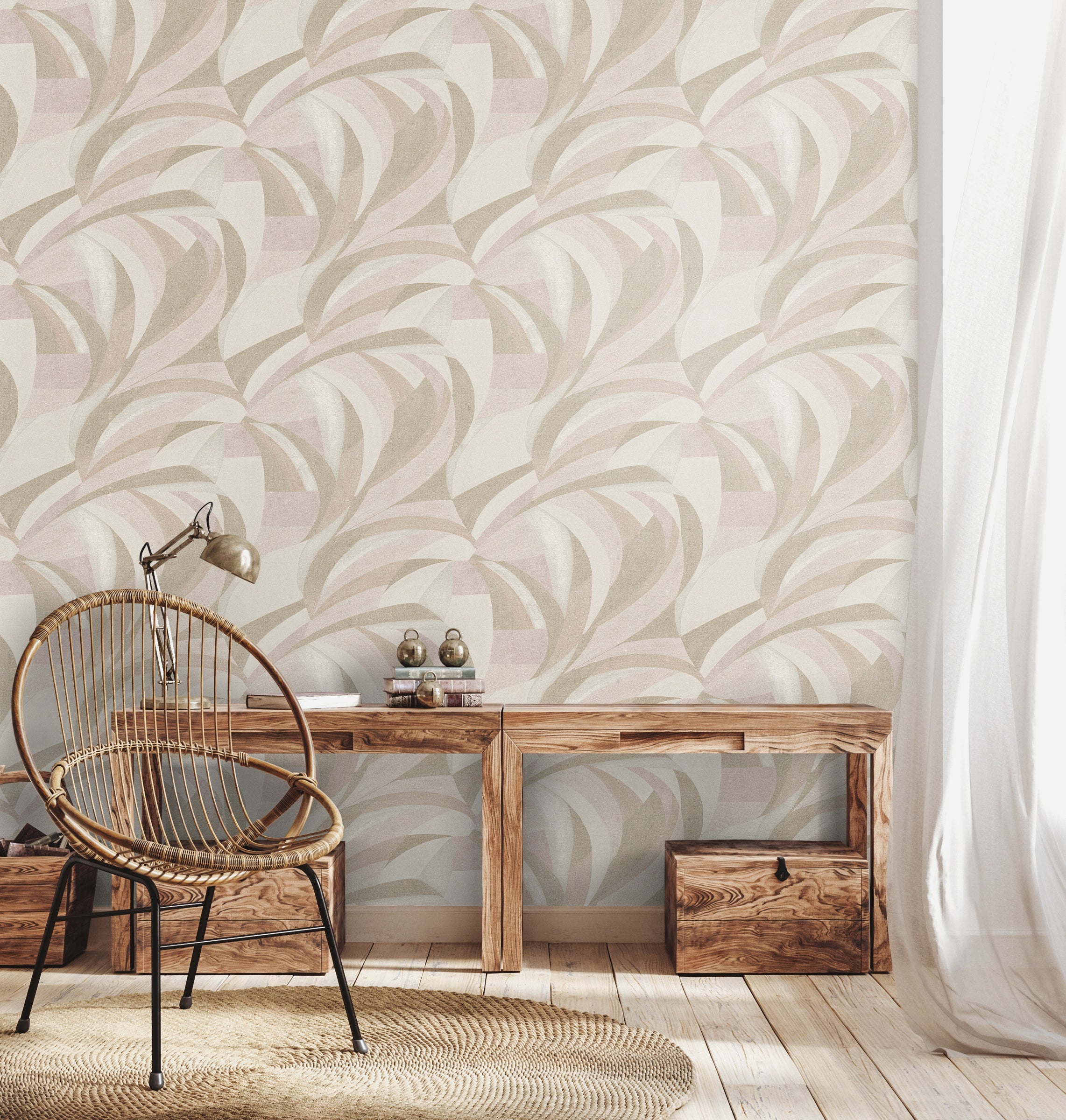 Hookedonwalls Aquarel Swing 27732 behang sfeerbeeld