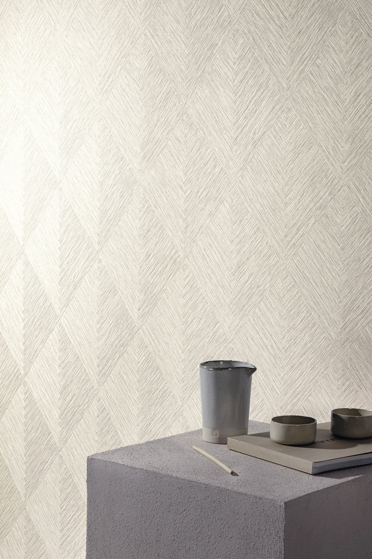 Hookedonwalls Woven Island Diamond 28850 behang sfeerbeeld