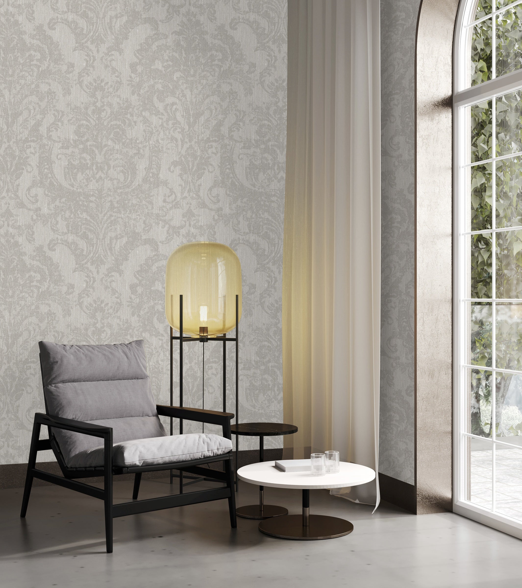 Hookedonwalls Chunky Weaves Damask 30610 behang sfeerbeeld