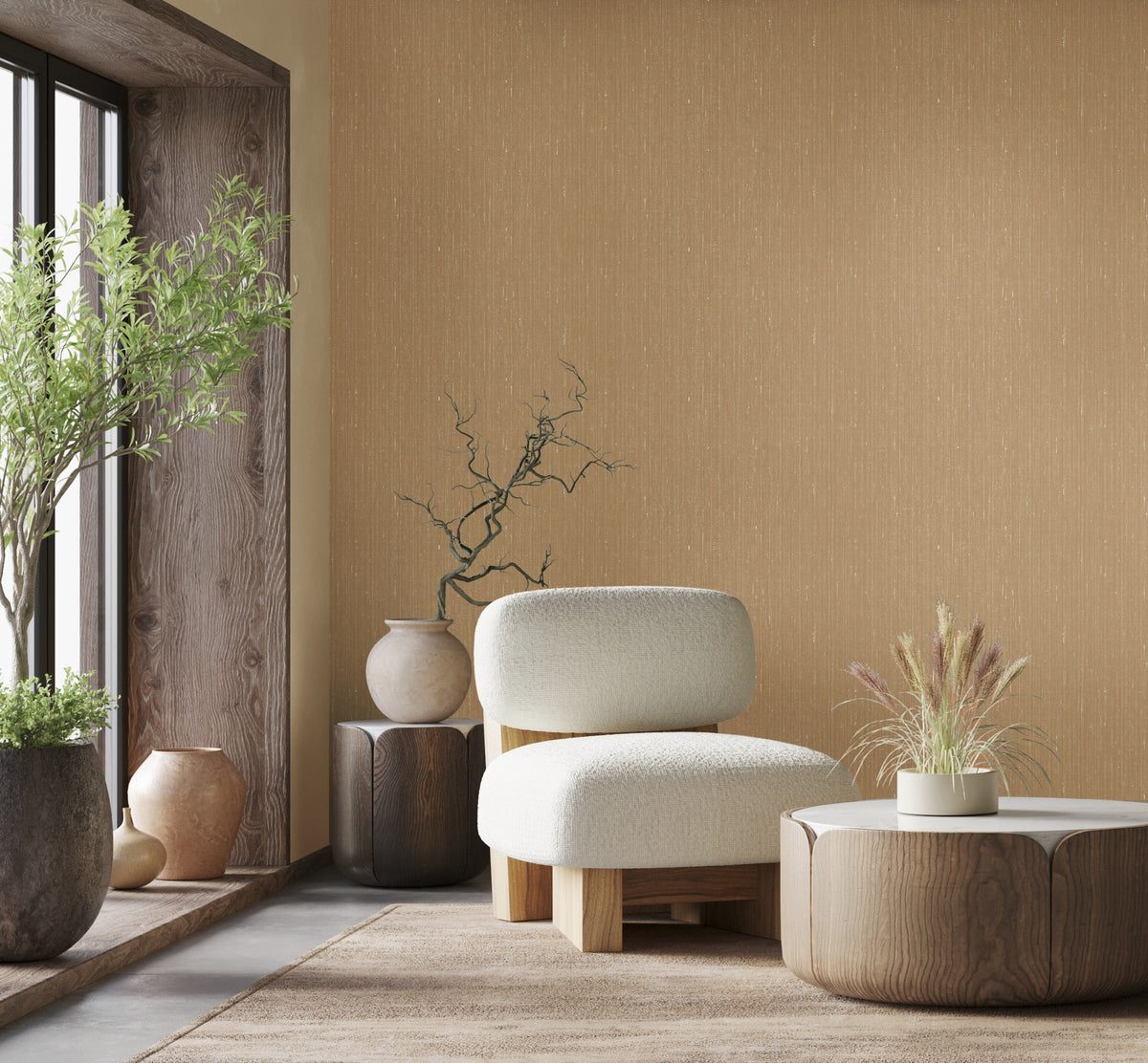 Hookedonwalls Chunky Weaves Dupion 30628 behang sfeerbeeld